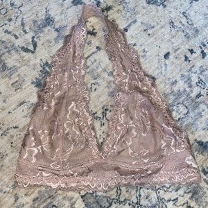 blush pink lace bralette